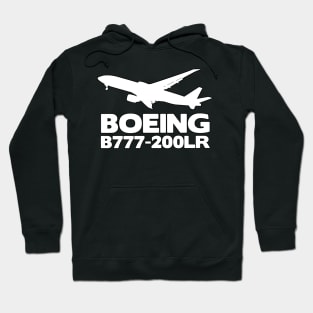 Boeing B777-200LR Silhouette Print (White) Hoodie